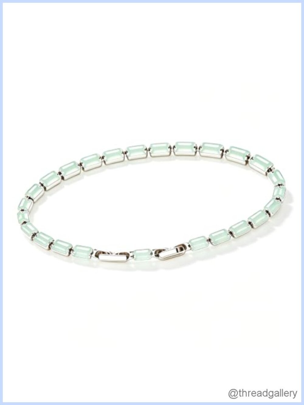 Baguette Cubic Zirconia Tennis Bracelet Stainless Steel 7 Inch Stackable